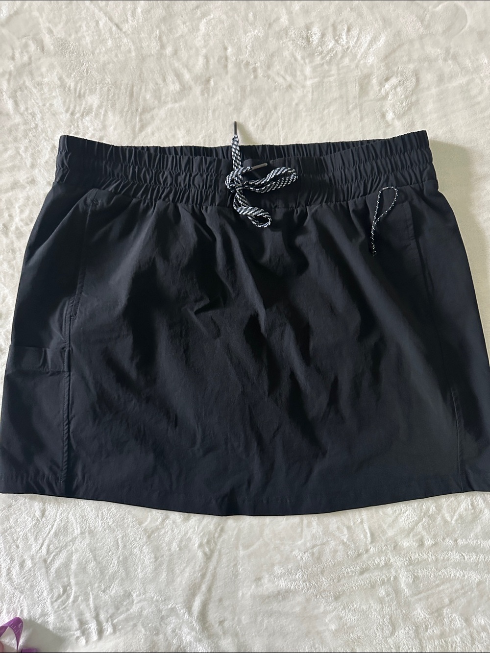 Avalanche Black Elastic Waist Skort with Drawstring